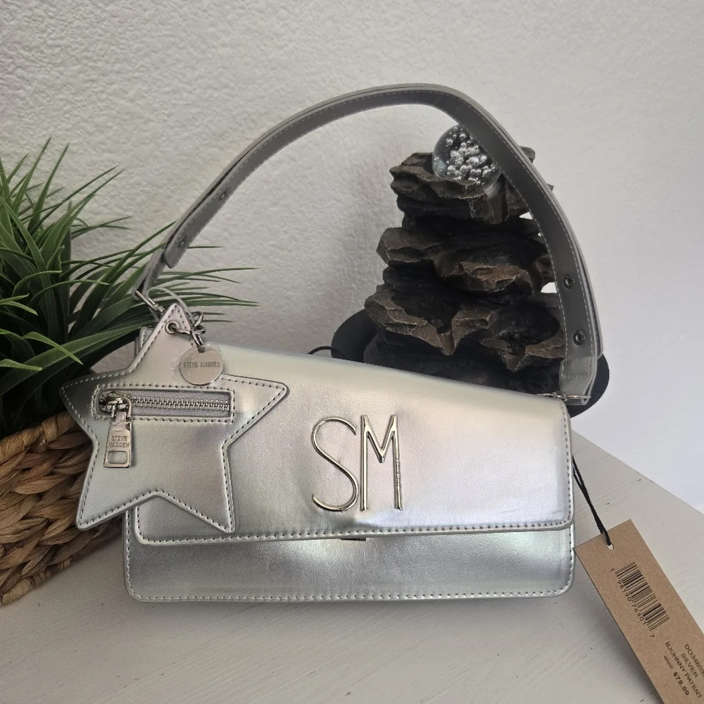 NWT Steve Madden Silver Women's Shoulder Bag with Star Charm